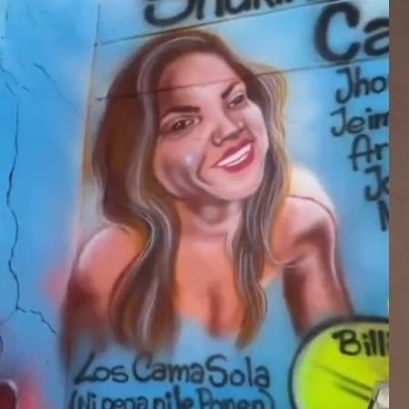 Mural que Shakira ganhou na Colômbia após traições de Piqué - Montagem/UOL