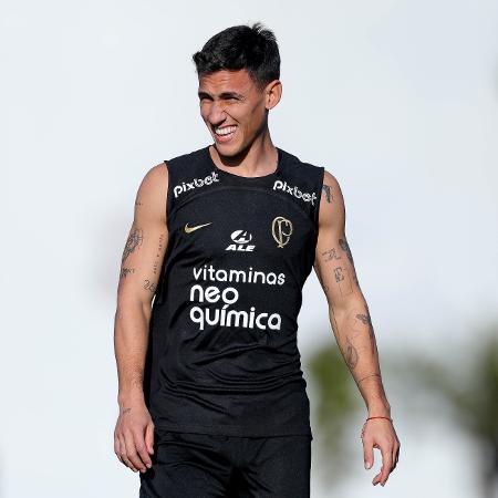 Matias Rojas, em treino do Corinthians