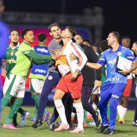 Bragantino x Palmeiras terminou com tumulto entre jogadores e comissões técnicas