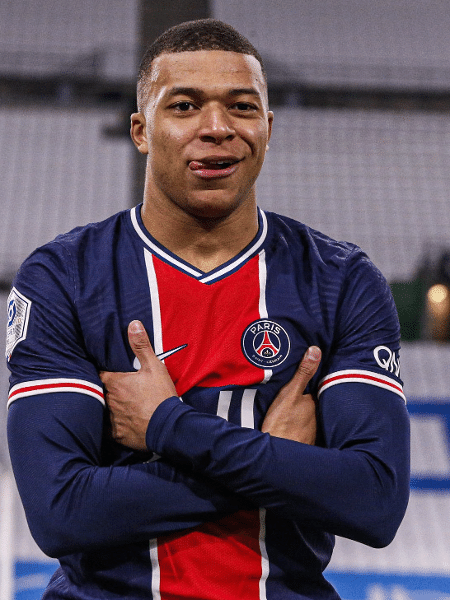 Kylian Mbappé comemora gol pelo PSG contra o Olympique de Marselha pelo Francês - Reprodução/Twitter/PSG