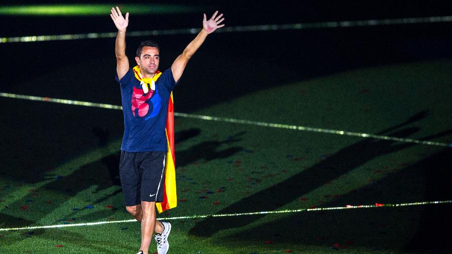 Xavi em sua despedida do Barcelona, em 2015 - David Ramos/Getty Images