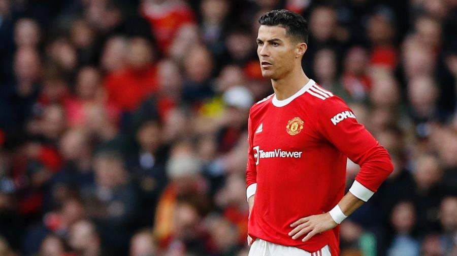Cristiano Ronaldo em ação na partida entre Manchester United e Liverpool - REUTERS