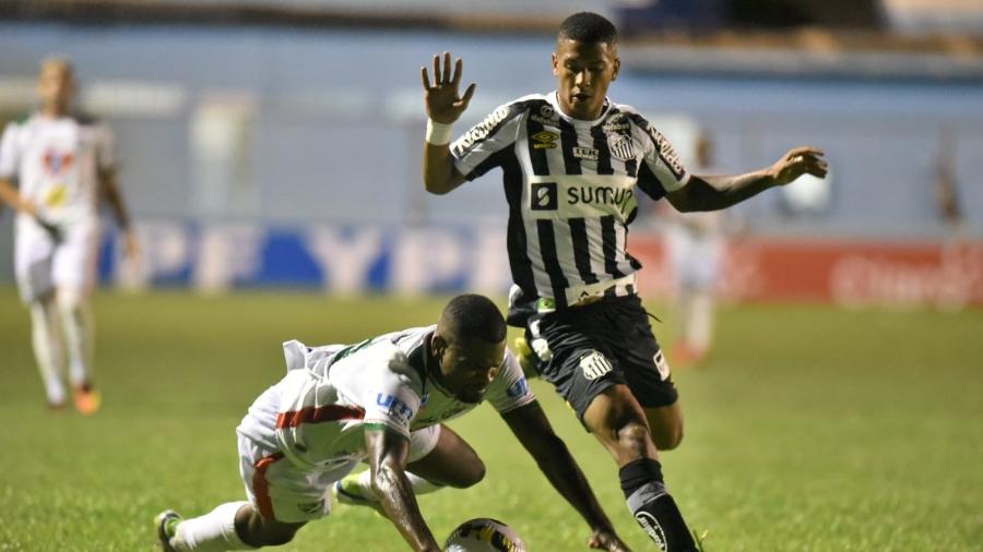 Ângelo, do Santos, na partida contra o Salgueiro - Ivan Storti/Santos FC