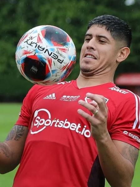 Alan Franco em seu primeiro treino no São Paulo - Divulgação / São Paulo FC