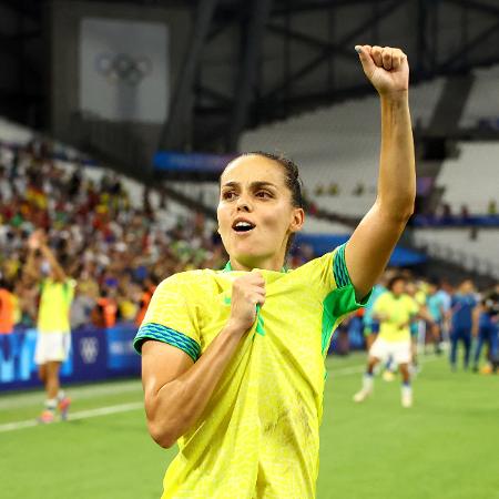 Gabi Portilho comemora a classificação do Brasil à final do futebol feminino das Olimpíadas de Paris-2024