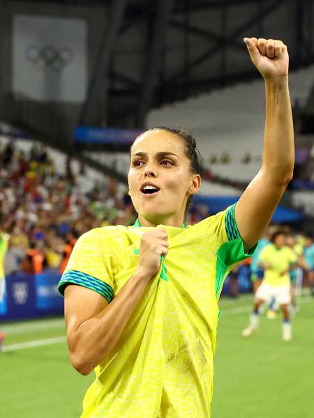 Gabi Portilho comemora a classificação do Brasil à final do futebol feminino das Olimpíadas de Paris-2024