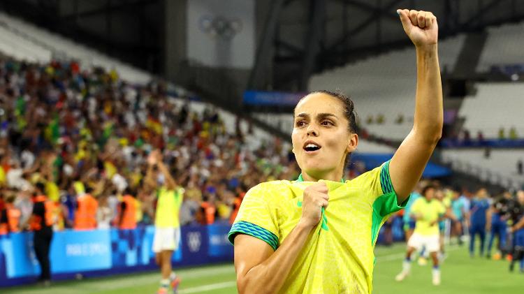 Gabi Portilho comemora a classificação do Brasil à final do futebol feminino das Olimpíadas de Paris-2024