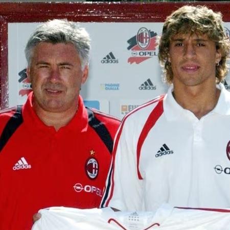 Ancelotti treinou Hernán Crespo no Milan Ancelotti treinou Hernán Crespo no Milan