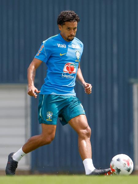 Marquinhos durante treino da seleção brasileira na Austrália
