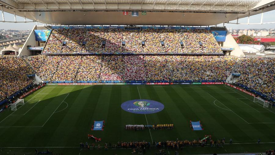 Arena Corinthians foi palco do confronto entre Brasil e Peru no último sábado (22) - REUTERS/Amanda Perobelli