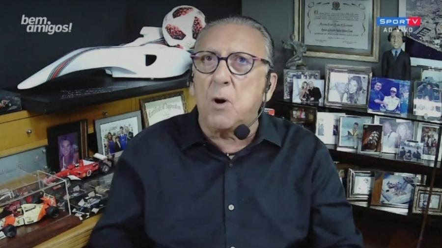 Galvão Bueno diz que jogo entre Palmeiras e Flamengo vai "sair lasca" - Reprodução/SporTV