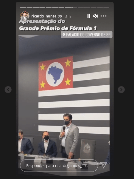 O governador João Doria ao lado do prefeito Ricardo Nunes durante reunião que tratou dos patrocínios da F1 em São Paulo  - Reprodução 
