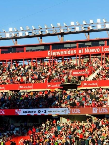 Estádio do Granada durante o jogo contra o Athletic de Bilbao, pelo Campeonato Espanhol