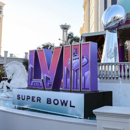 Decoração do Super Bowl na Las Vegas Strip