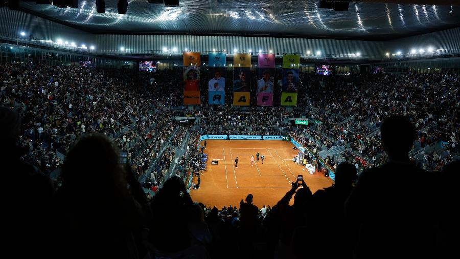 Cerimônia de homenagem para Rafael Nadal durante o Masters 1000 de Madri de 2024