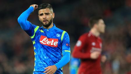 Insigne, em jogo do Napoli pela  Champions League - Simon Stacpoole/Offside/Getty Images - Simon Stacpoole/Offside/Getty Images