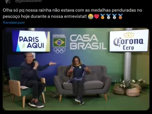 Rebeca evita colocar medalhas no peito para não arranhar: 'Ficando triste'