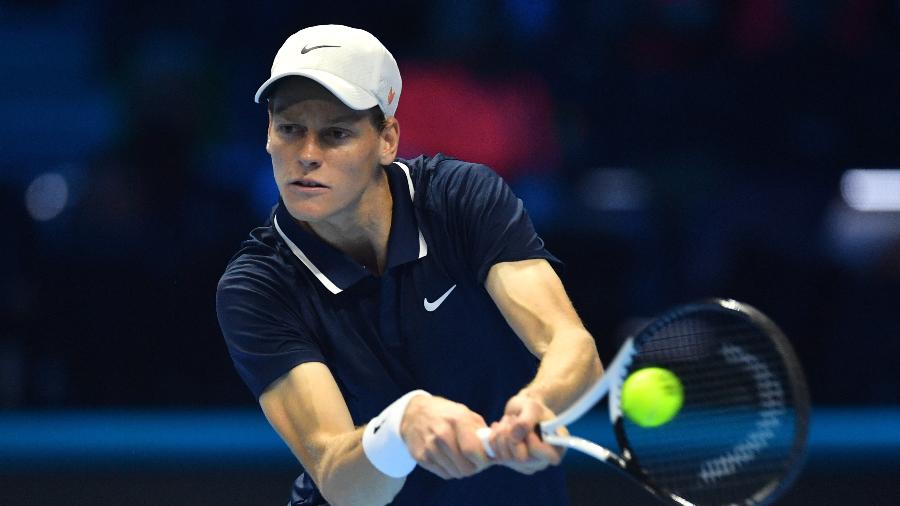 Jannik Sinner no jogo contra Daniil Medveev pelo ATP Finals de 2024, na Itaália