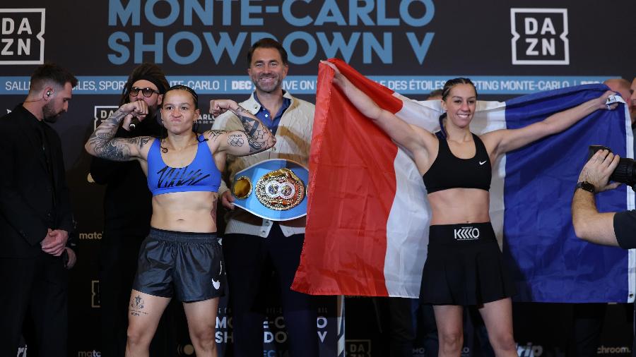 Bia Ferreira defende o cinturão contra a francesa Licia Bouerdesa no boxe profissional - Divulgação/AMMA