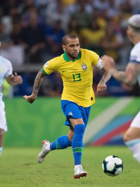 Daniel Alves em jogo da seleção brasileira contra a Argentina na semifinal da Copa América 2019 - Lucas Figueiredo/CBF