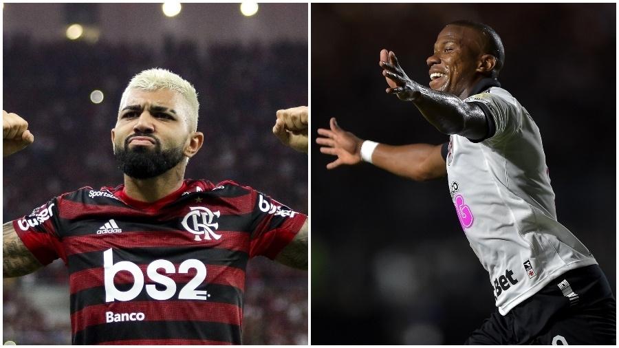 Gabigol encontra-se em alta no Flamengo, e Ribamar busca retomar espaço no Vasco - Colagem de fotos de Bruno Baketa/AGIF e Thiago Ribeiro/AGIF