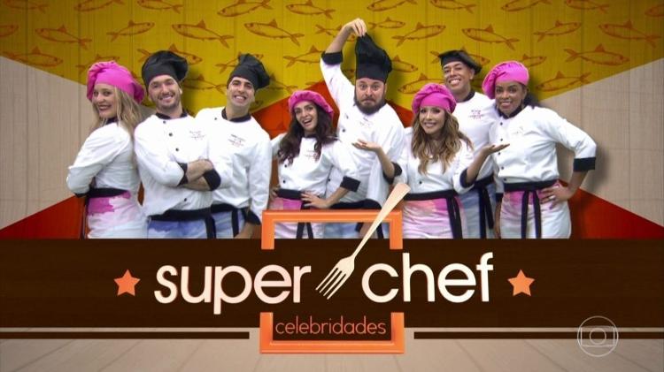 Diego Hypolito (segundo a partir da esquerda) participou do Super Chef em 2017 - Reprodução - Reprodução