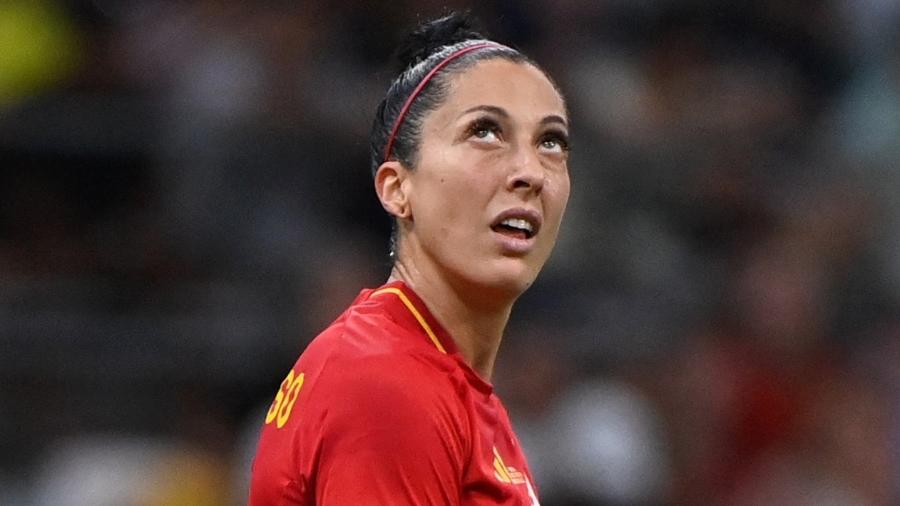 Jenni Hermoso, da Espanha, durante jogo contra o Brasil, pela semifinal das Olimpíadas de Paris-2024