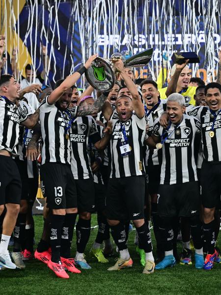  Jogadores do Botafogo festejam título do Campeonato Brasileiro no Nilton Santos