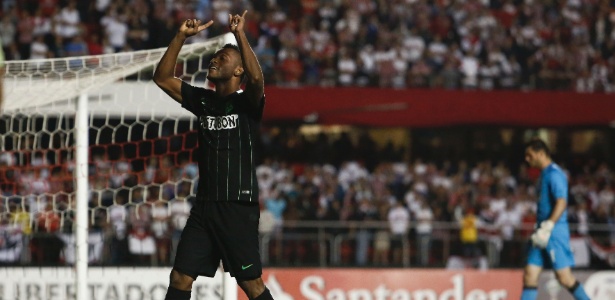 Miguel Borja, do Atlético Nacional, comemora gol diante do São Paulo - Miguel Schincariol/AFP Photo - Miguel Schincariol/AFP Photo
