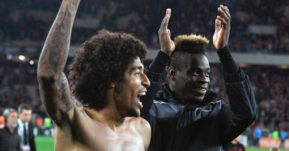 Dante e Balotelli comemoram vitória do Nice sobre o PSG