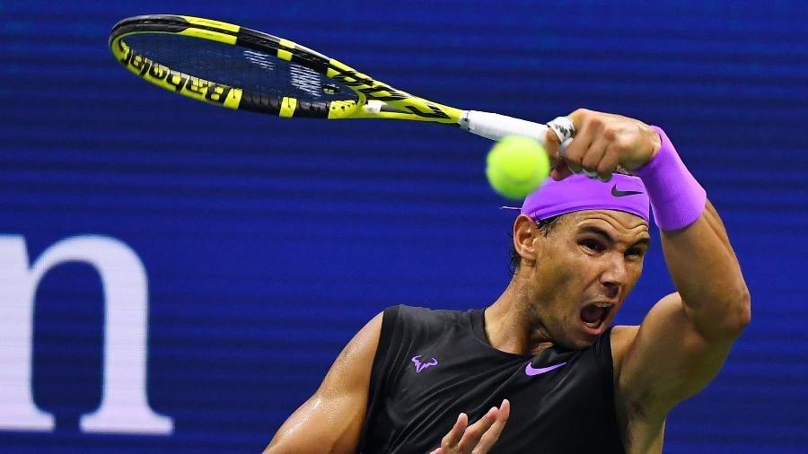 Rafael Nadal, durante a partida contra Matteo Berrettini - Johannes EISELE / AFP
