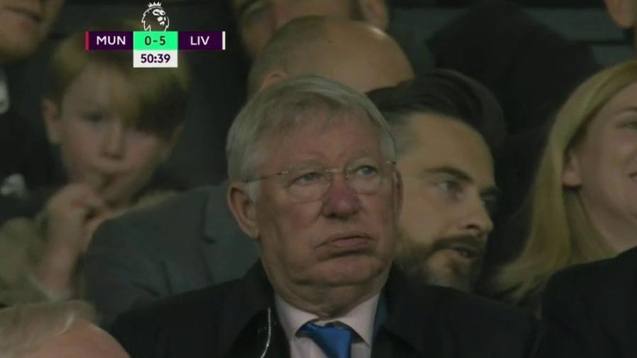 Sir Alex Ferguson assistiu à derrota histórica do United para o Liverpool no Campeonato Inglês - Reprodução/Twitter