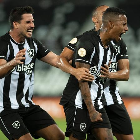 Tchê Tchê comemora seu gol pelo Botafogo contra o RB Bragantino, pelo Brasileirão - Jorge Rodrigues/AGIF