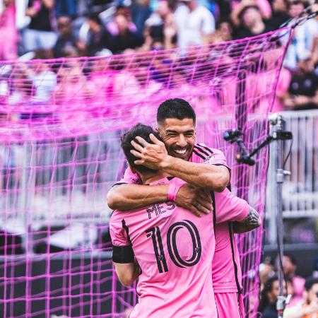 Messi e Suárez comemoram gol do Inter Miami na MLS