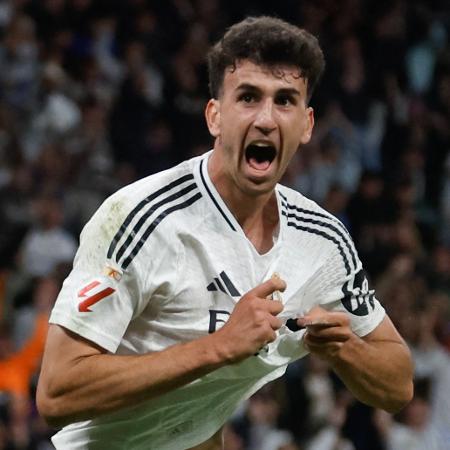 Jacobo Ramón, do Real Madrid, celebra gol sobre o Mallorca - Pierre-Philippe MARCOU / AFP