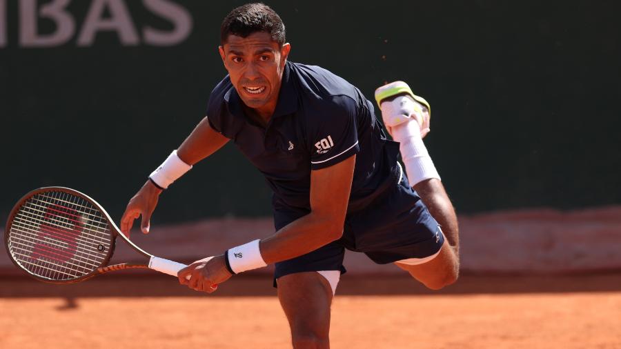 Thiago Monteiro na primeira rodada de Roland Garros em 2025 Thiago Monteiro na primeira rodada de Roland Garros em 2025