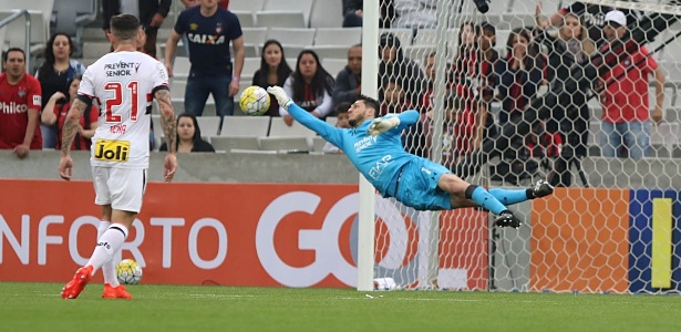 Denis faz boa defesa contra Atlético-PR - Rubenss Chiri/SPFC - Rubenss Chiri/SPFC