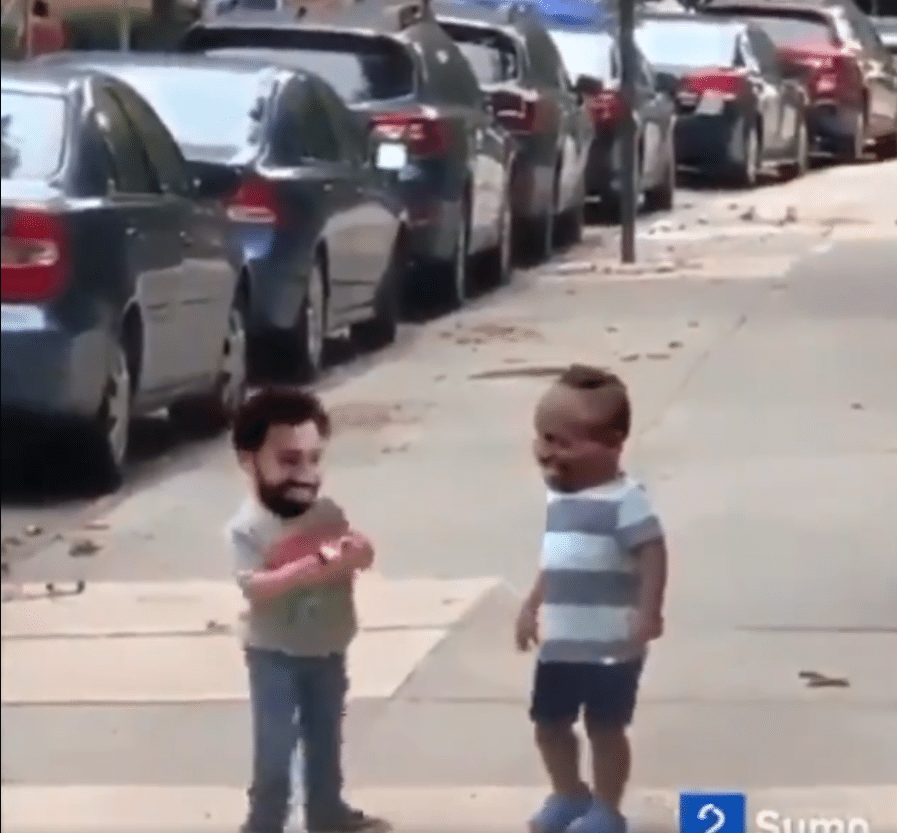 Salah e Mané viraram crianças em montagem de vídeo que viralizou na internet