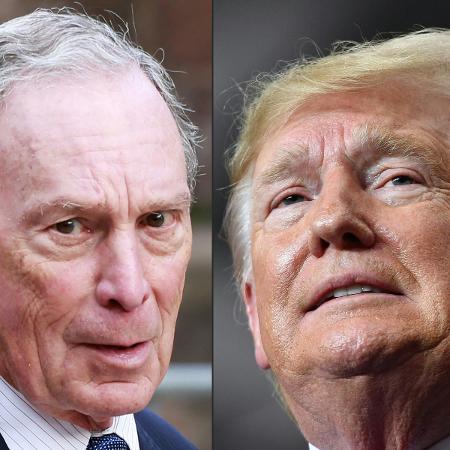 Michael Bloomberg e Donald Trump, candidatos à presidência dos Estados Unidos - KENA BETANCUR/AFP