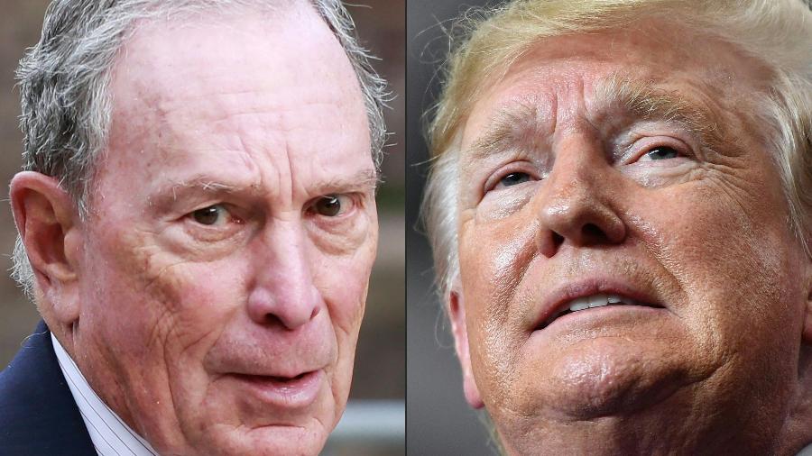 Michael Bloomberg e Donald Trump, candidatos à presidência dos Estados Unidos - KENA BETANCUR/AFP