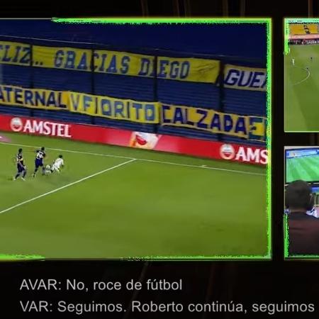 Marinho é derrubado por Izquierdoz nos minutos finais de Boca Juniors x Santos, mas arbitragem não marca pênalti - Reprodução/YouTube