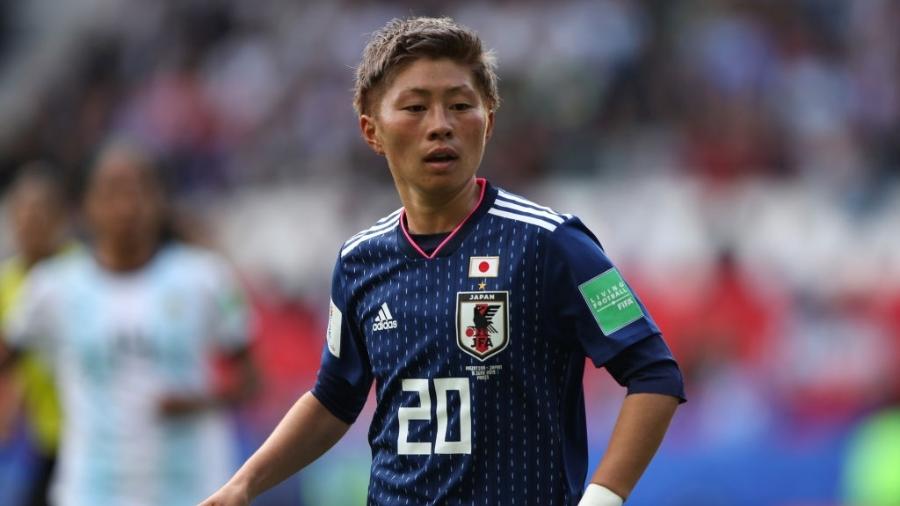 Kumi Yokoyama, atacante da seleção japonesa, apresentou-se pela primeira vez como um homem trans - Molly Darlington - AMA/Getty Images
