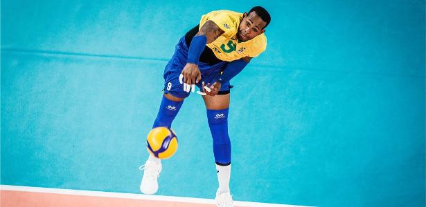 Leal, durante jogo do Mundial de vôlei masculino