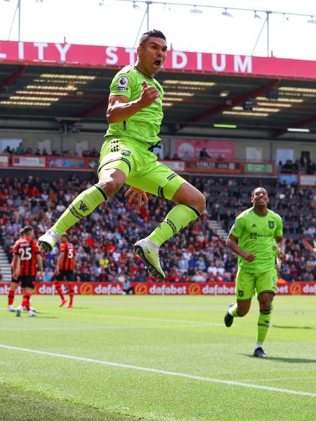 Casemiro comemora golaço que marcou contra o Bournemouth - Michael Steele/Getty Images