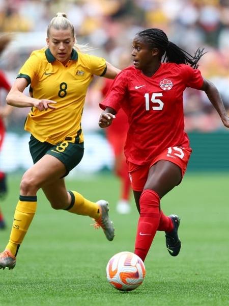 Amistoso do futebol feminino entre Austrália e Canadá, ocorrido em 2022