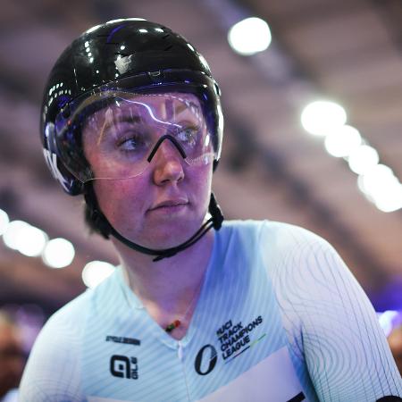 Ciclista Katie Archibald durante prova em Londres, em 2023