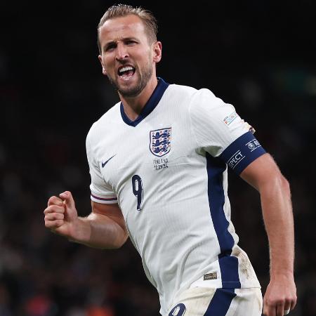 Harry Kane comemora gol marcado pela Inglaterra contra a Finlândia pela Liga das Nações