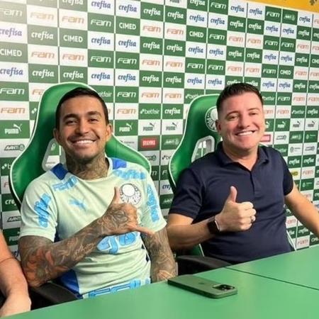 Dudu, atacante do Palmeiras, e Thiago Donda, ex-assessor do camisa 7