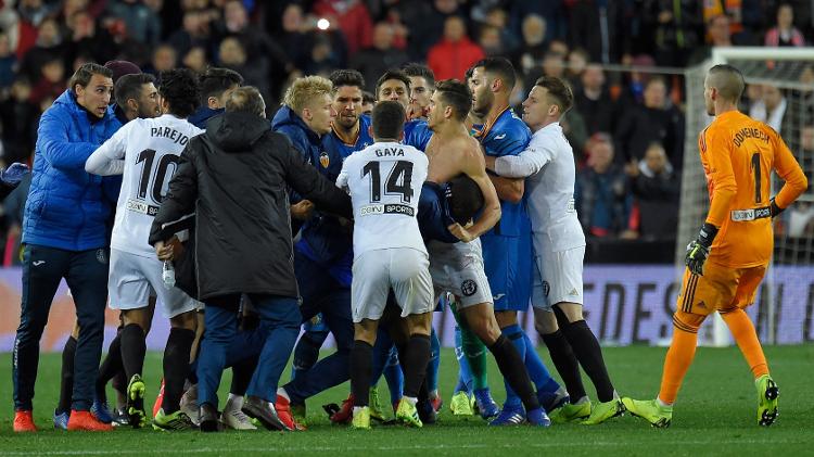 Confusão Valencia x Getafe - Jose Jordan/AFP - Jose Jordan/AFP