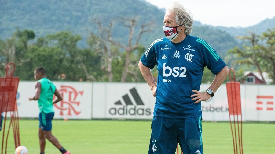 Jorge Jesus comanda treino do Flamengo em meio à pandemia de coronavírus - Alexandre Vidal / Flamengo